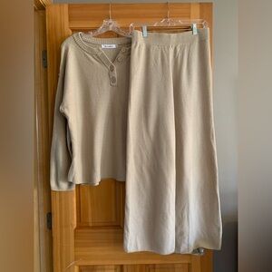 Lounge Set (Sweater and Matching Wide Leg Pants)